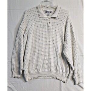 cypress links sweater Vintage Men's  Knit XL Collared Cream